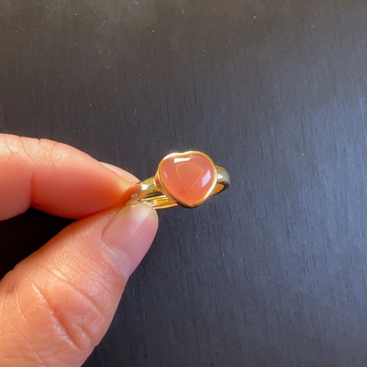 菱锰矿（红纹石）戒指银S925镶嵌