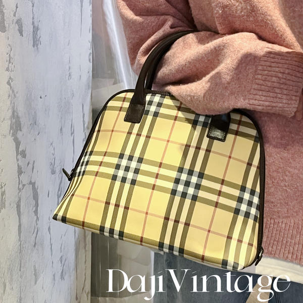 大吉中古/Burberry博柏利格纹贝壳手提包