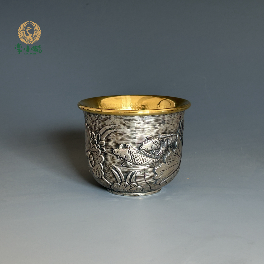 李小鹤李小鹤足银锻金年年有余金杯120cc