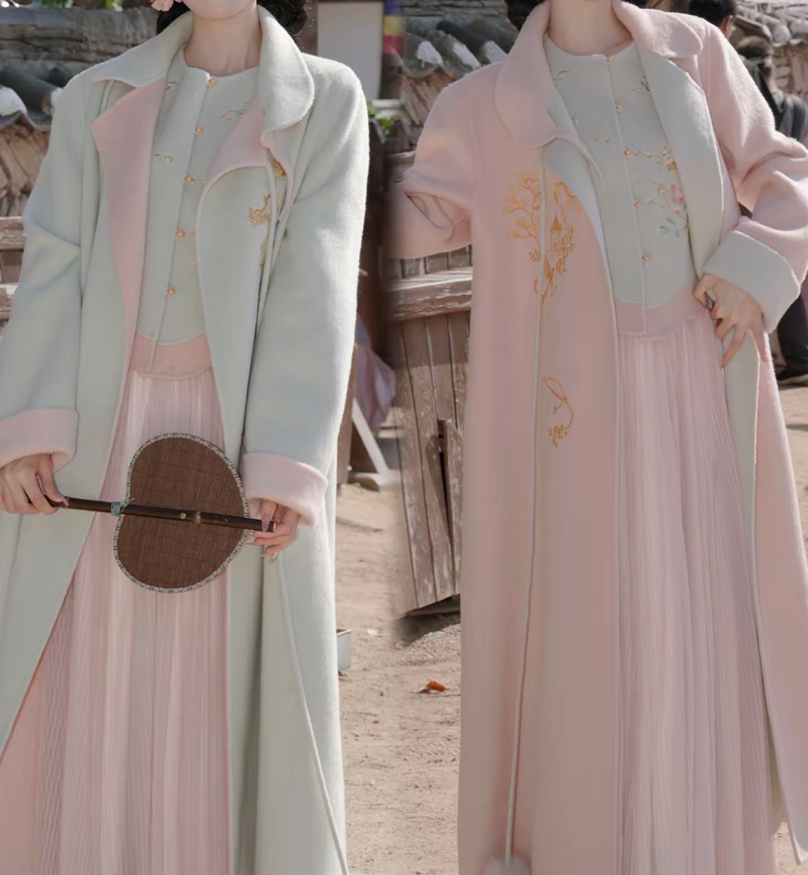 【青玉缀】手工坊-双面双色羊毛双面呢重工刺绣大衣XH55062870-A