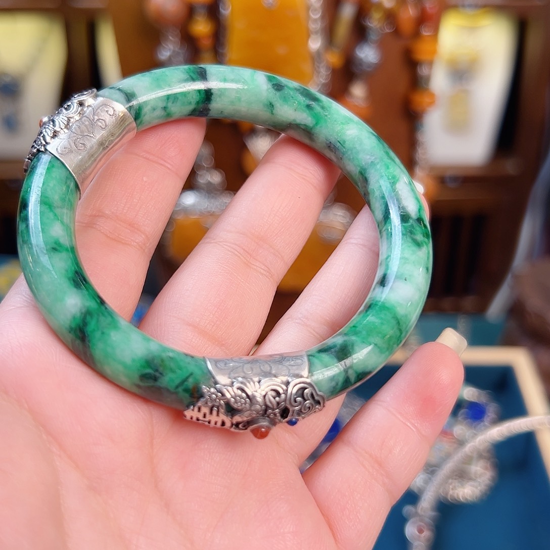 暗***醺925银珐琅复古手镯