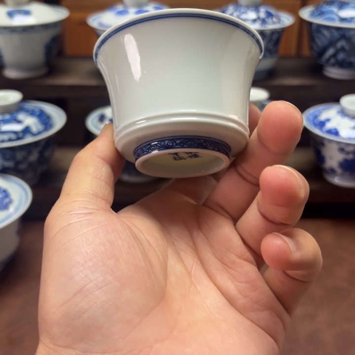 景德镇纯手工手绘小马蹄杯