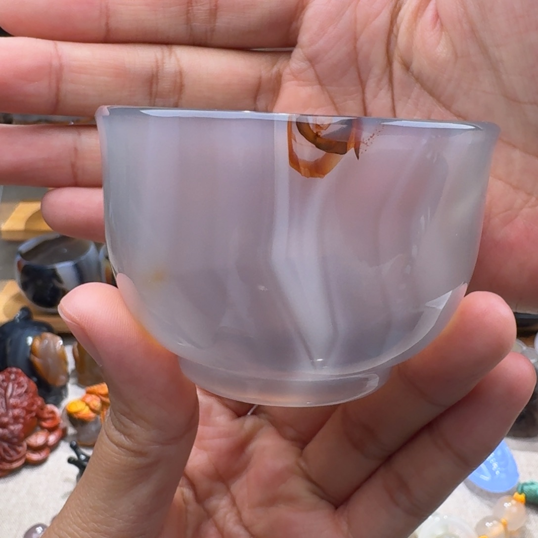 玛瑙/玉髓玛瑙茶杯70毫升未镶嵌