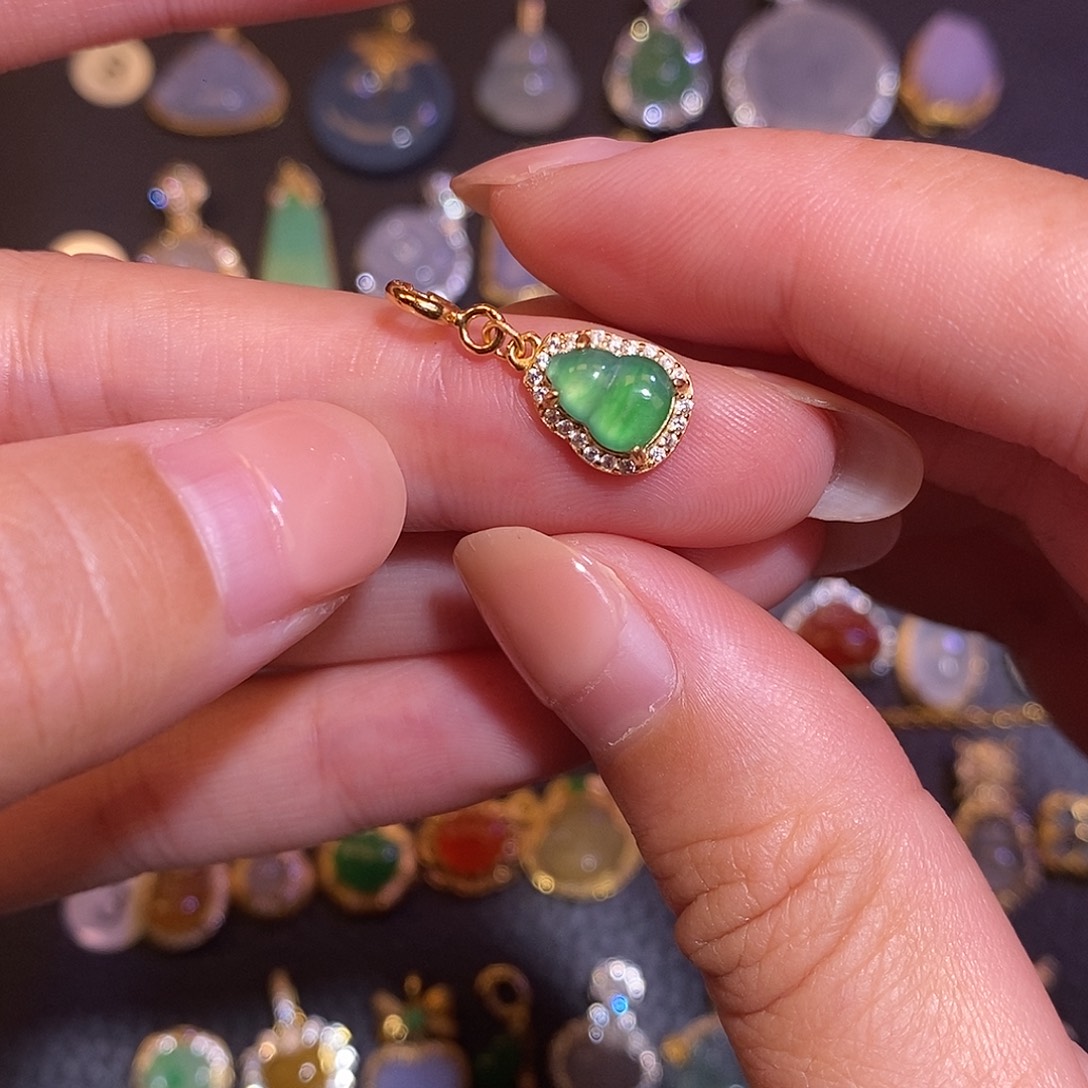 翡翠银S925镶嵌项链