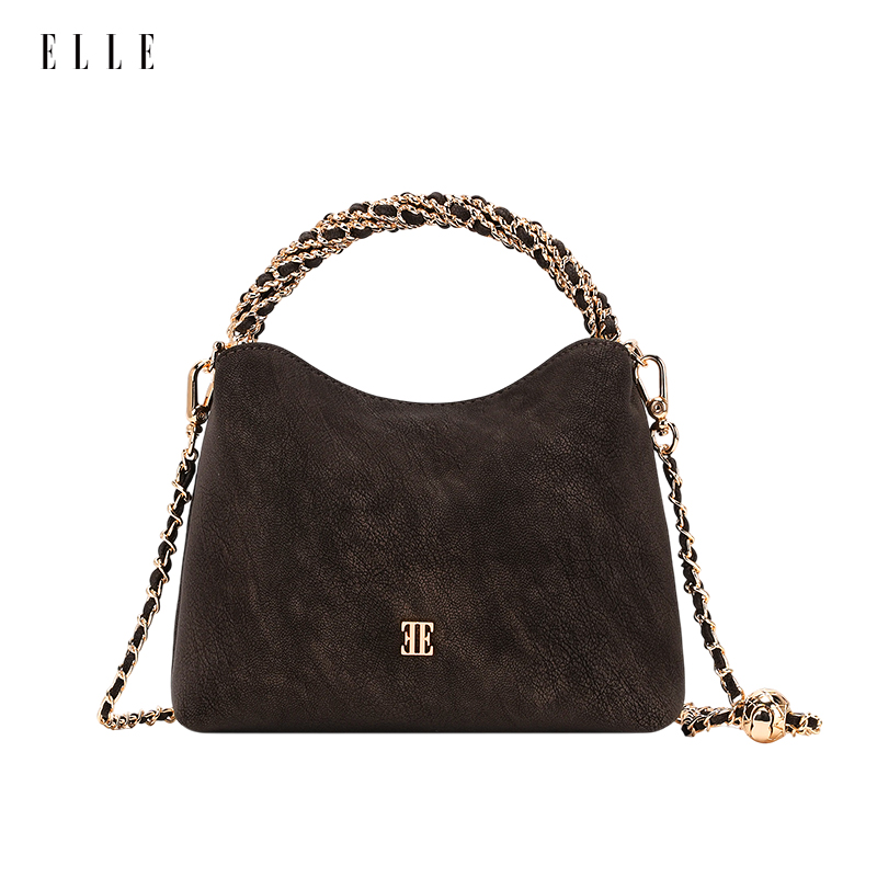 ELLE2026新款【琥珀流光】经典手拎贝壳珐琅手柄轻奢斜挎女包单肩