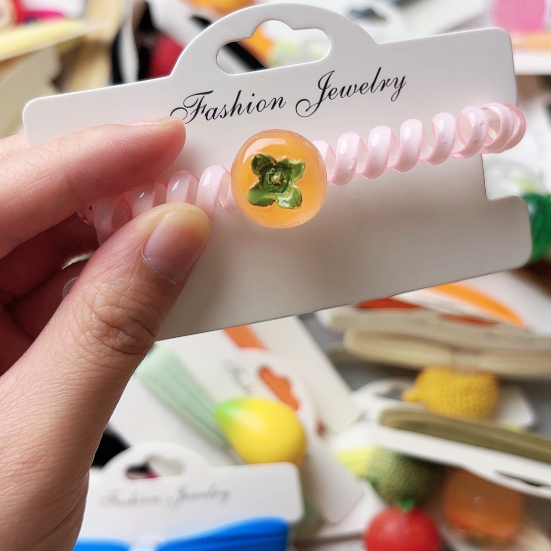 布艺铁合金夜光柿子电话线