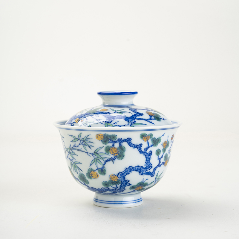 【詺兮清窑】西泠·斗彩松竹梅盖碗