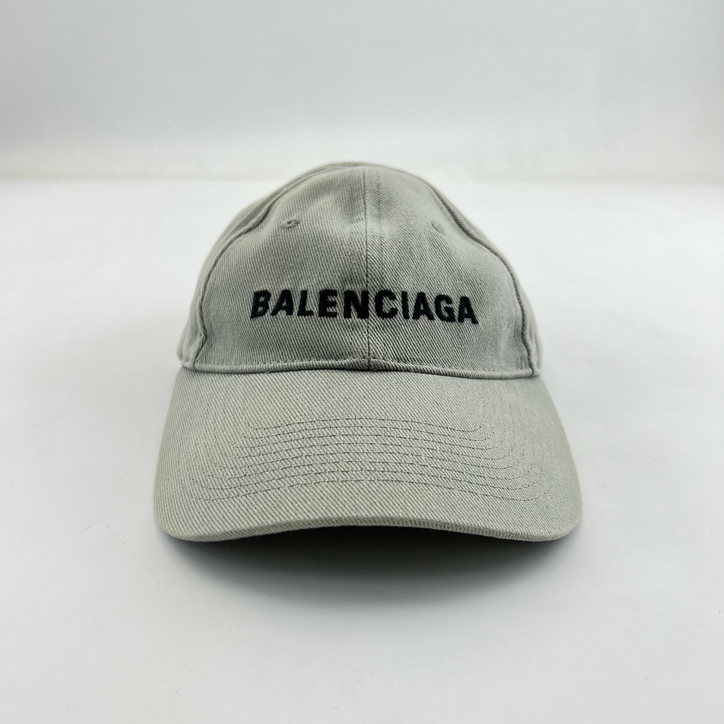 99新 Balenciaga/巴黎世家 L码/灰色字母Logo刺绣棒球帽/8473932