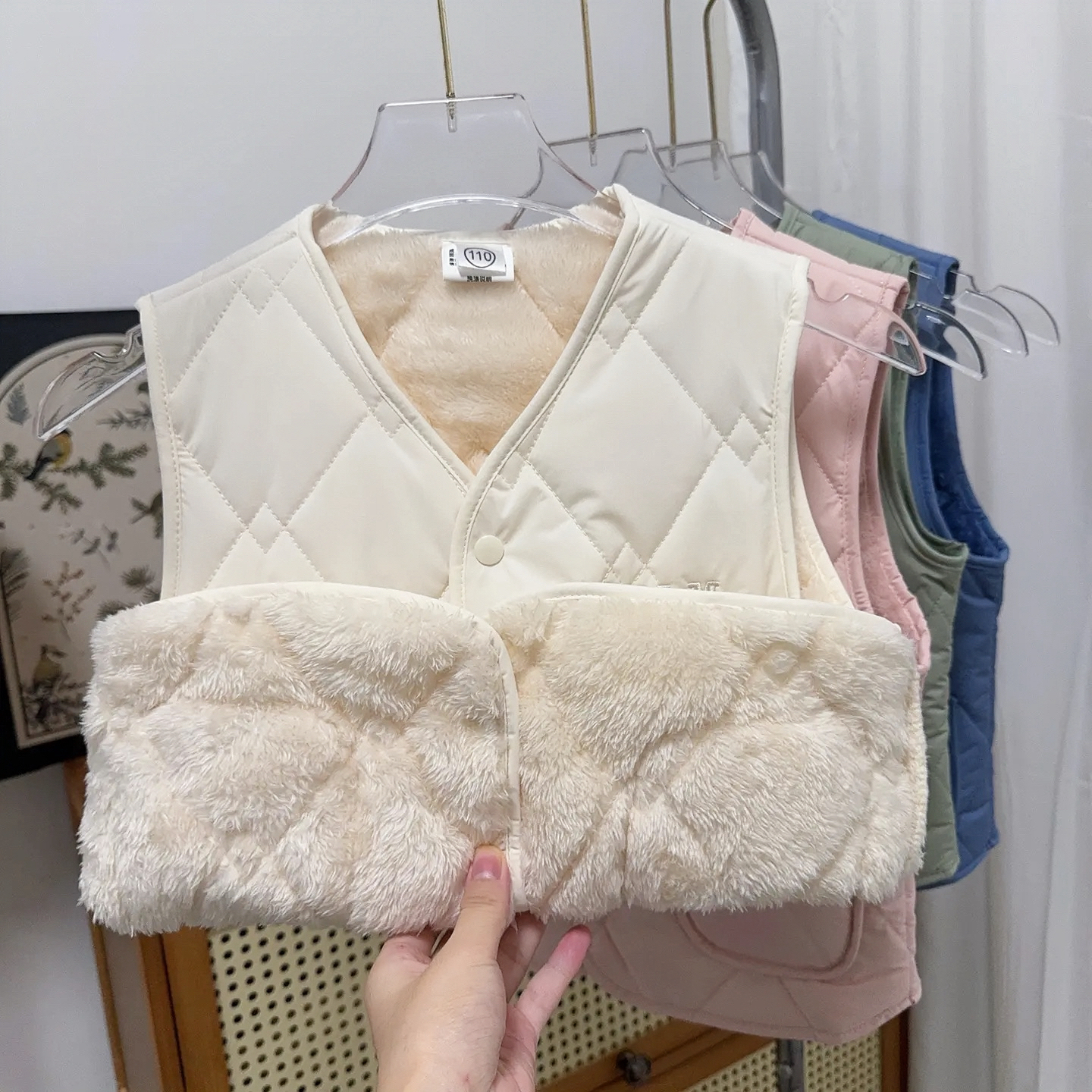 2025秋冬新款儿童棉马甲男宝女宝中大童校服神器加绒保暖棉背心