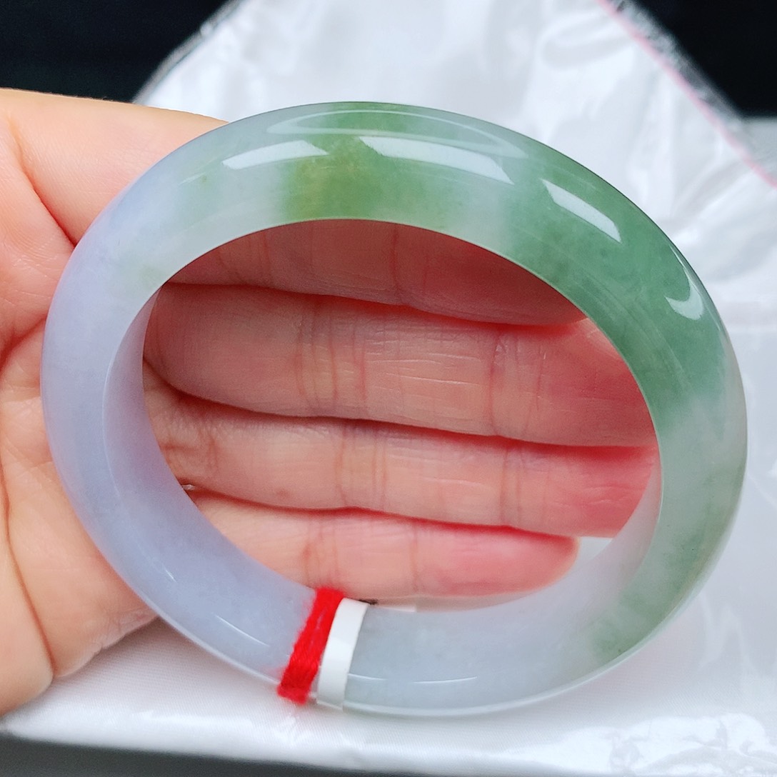 翡翠手镯未镶嵌冰胶三彩4
