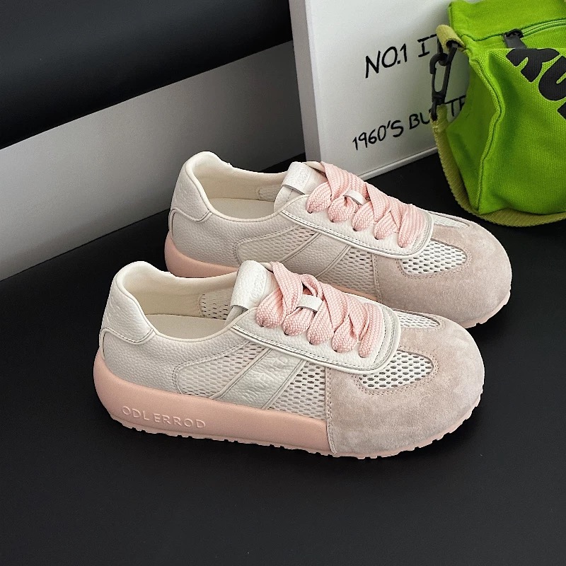 镂空透网德训鞋女2025夏季新款透气轻便百搭厚底99-6