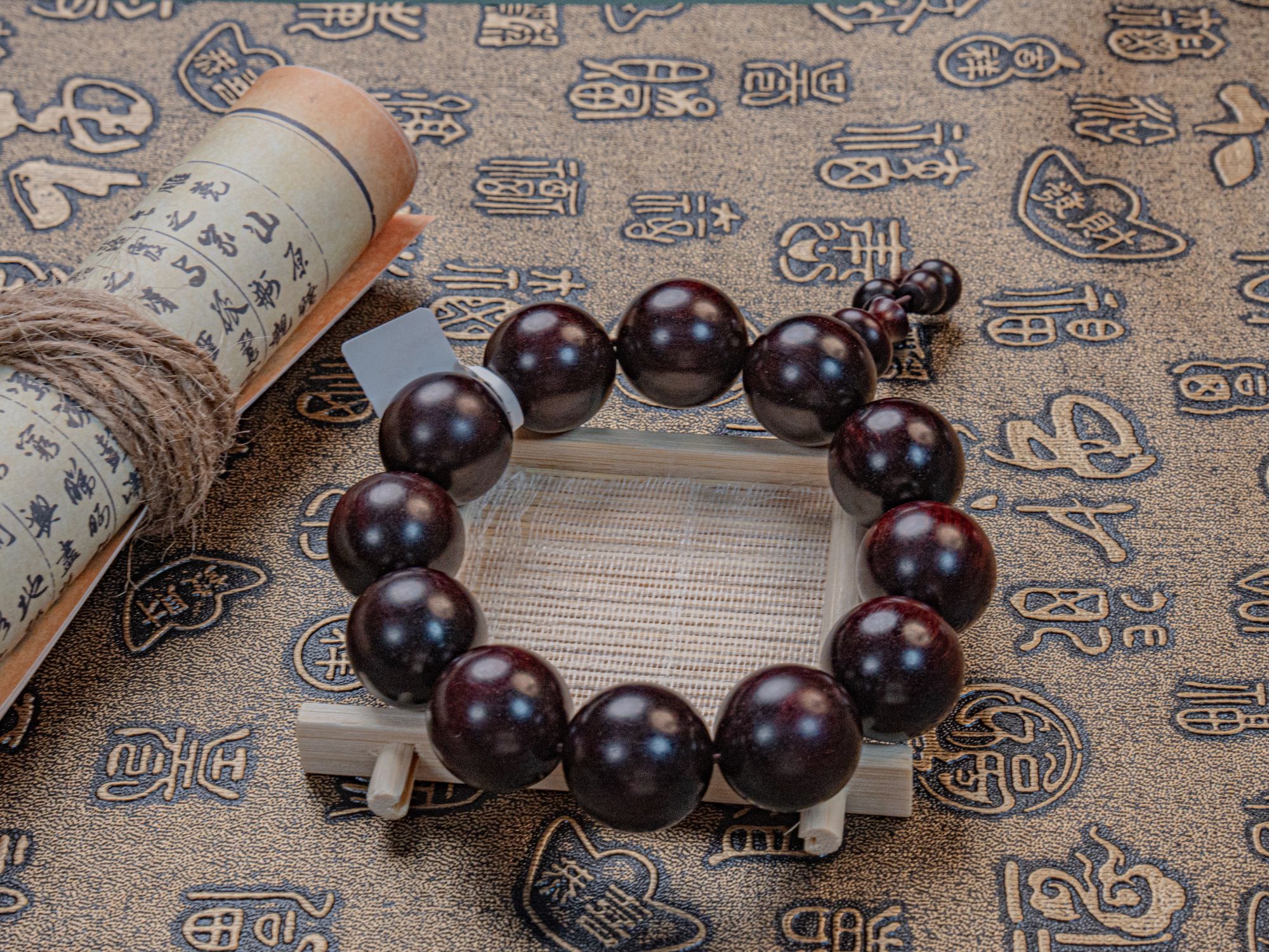 【紫韵阁】天然正宗印度小叶紫檀手串文玩手链高油密沉水木质佛珠