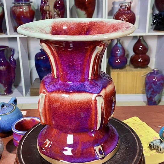 摆件尚峰钧窑作品瓶摆件