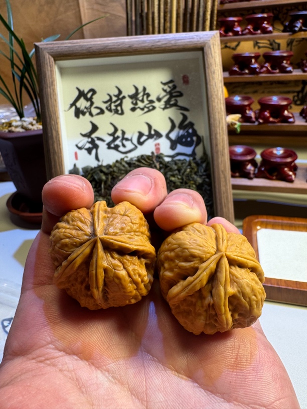 铁核桃把件异形四棱生命之源尺寸36.5