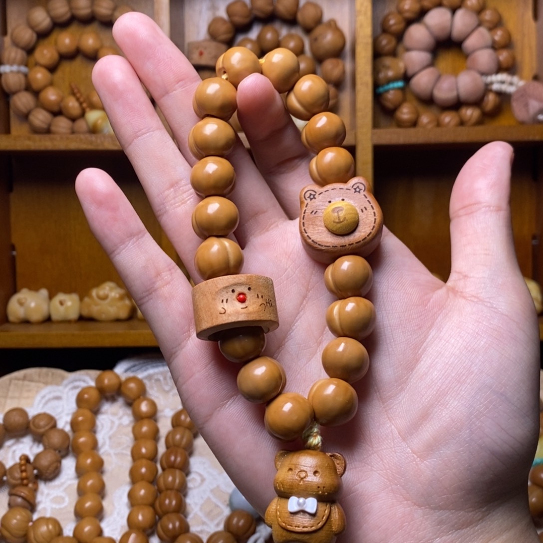 不***猫猴头核桃把件屁桃