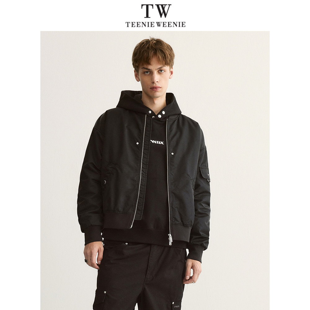 小熊男装潮牌秋冬棒球领棉服加厚夹克情侣外套 TNJP24DC04U