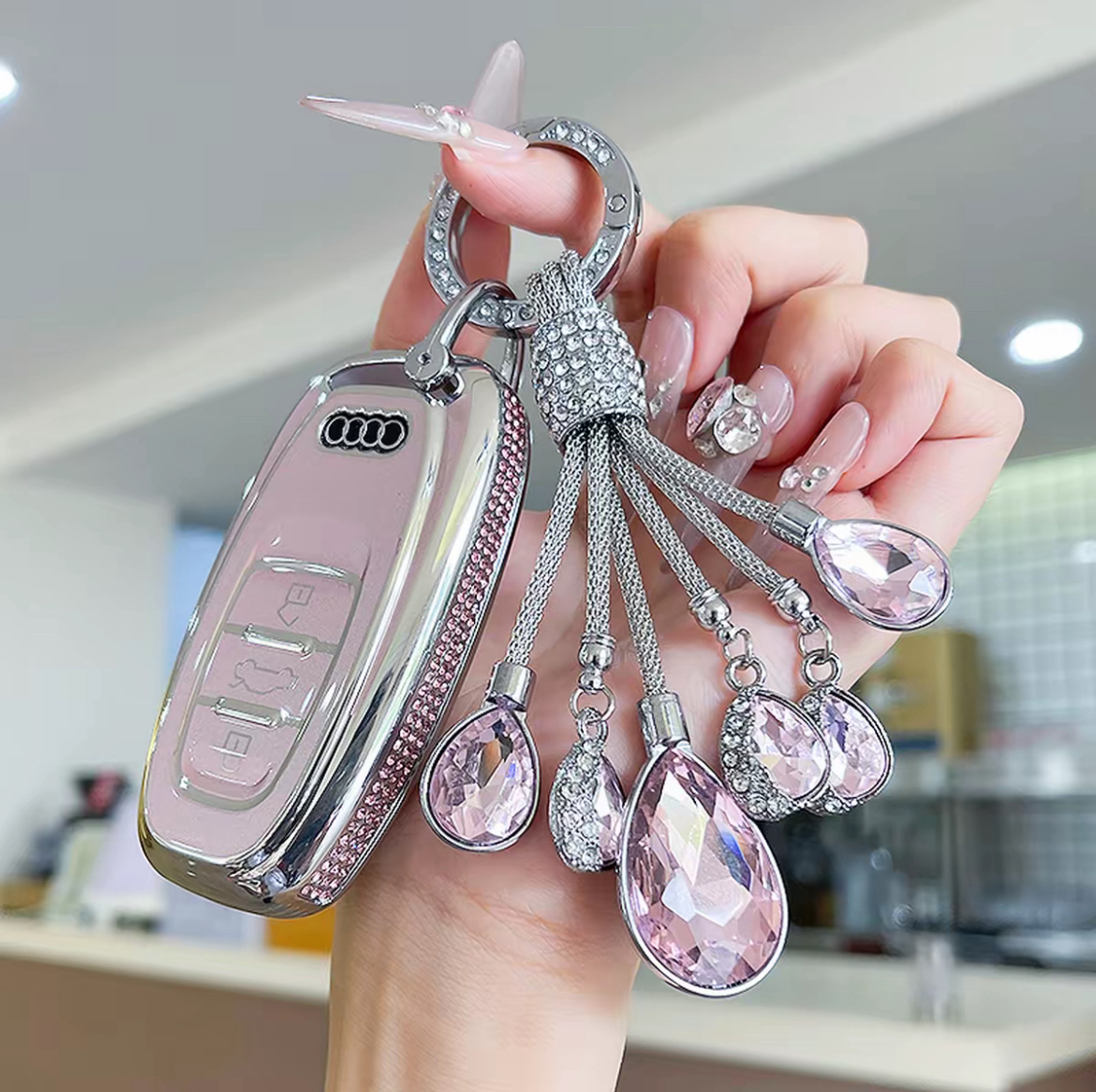 奥迪钥匙套时尚高端男女士专用全包壳扣