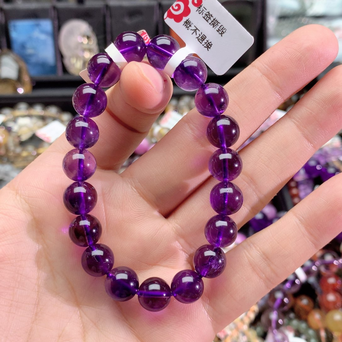 水晶手链未镶嵌闰乌拉圭紫晶手链10+