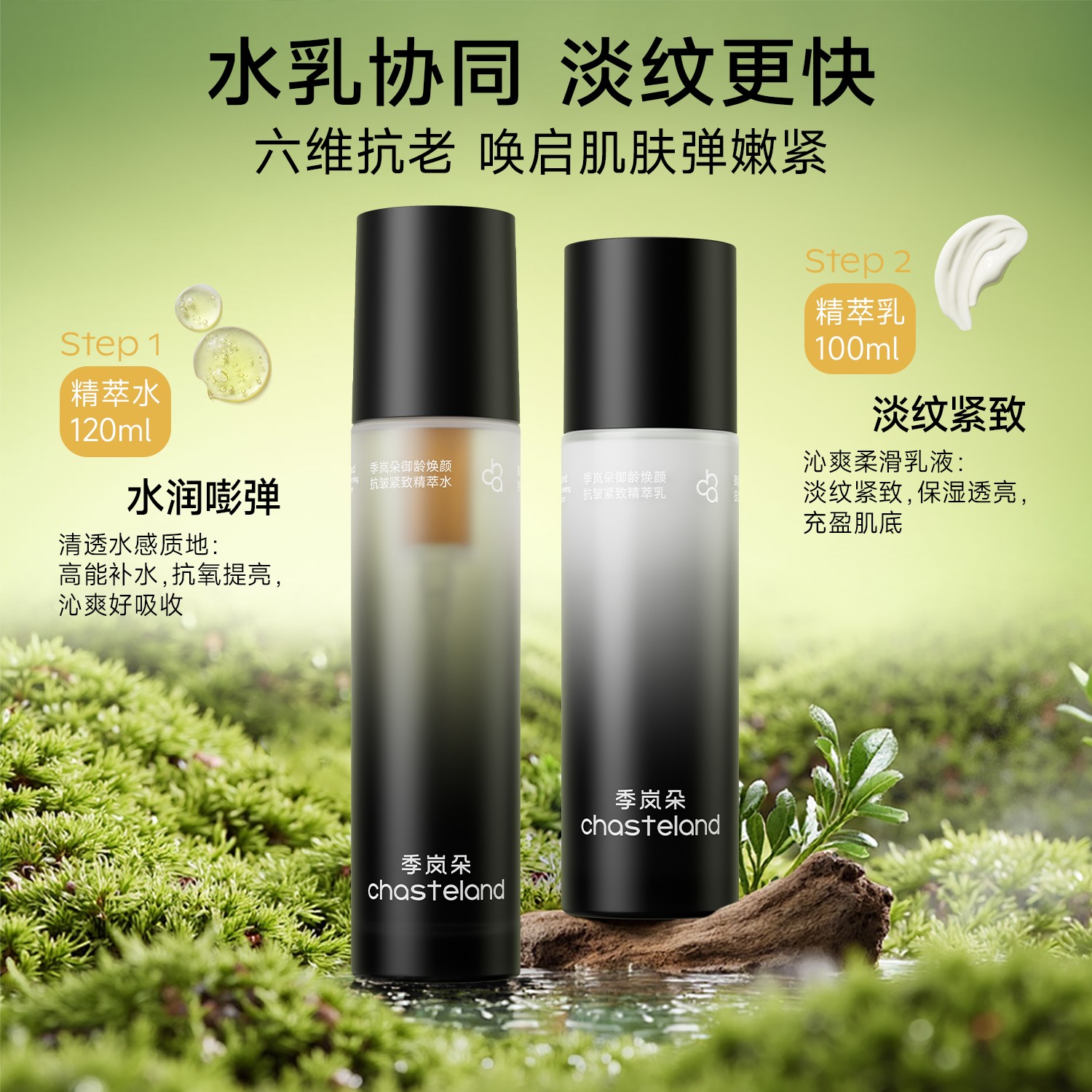 【抖音双十一】季岚朵御龄焕颜三维对抗.光.氧.糖.抗皱紧致精萃水乳