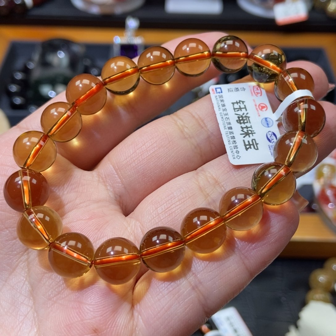 黄水晶手链未镶嵌水晶壹**.