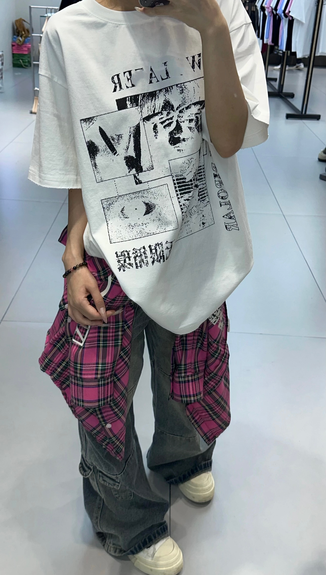 无限循环！！帅惨了！做旧人像短袖T恤 男女同款