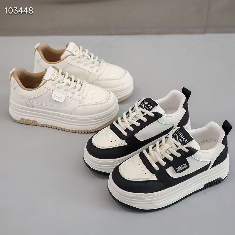 【刘姐高货】防滑系带圆头防水时尚休闲鞋运动休闲松糕鞋B611