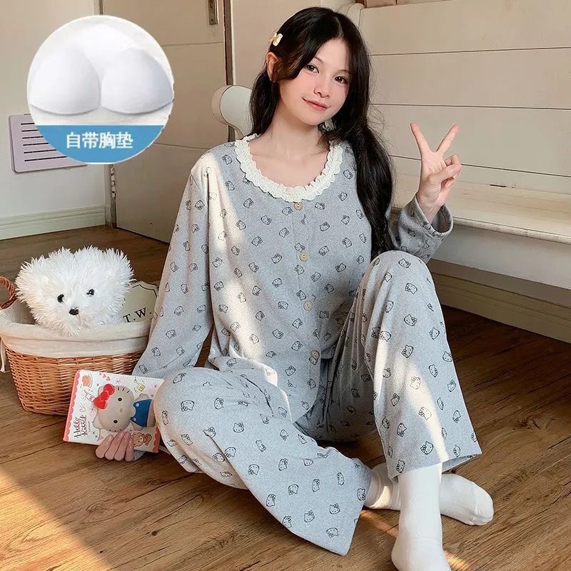 德绒睡衣2025秋冬季韩版新款冬季保暖可外穿卡通大学生女款家居服