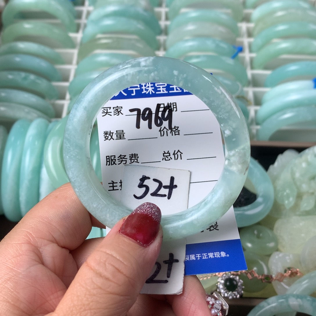 蛇纹石玉手镯未镶嵌7969