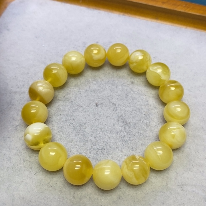 蜜蜡裸石未镶嵌手串