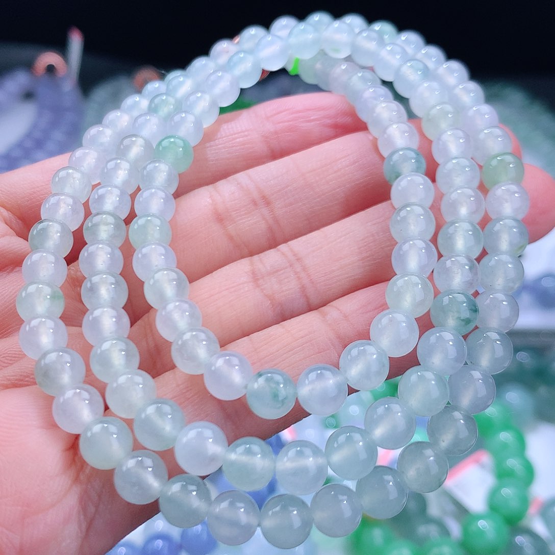 翡翠手链未镶嵌卡6mm