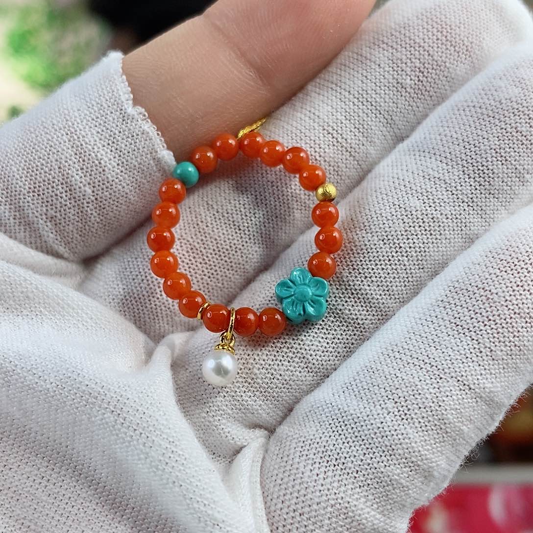 绿松石珠宝奇石18K金镶嵌