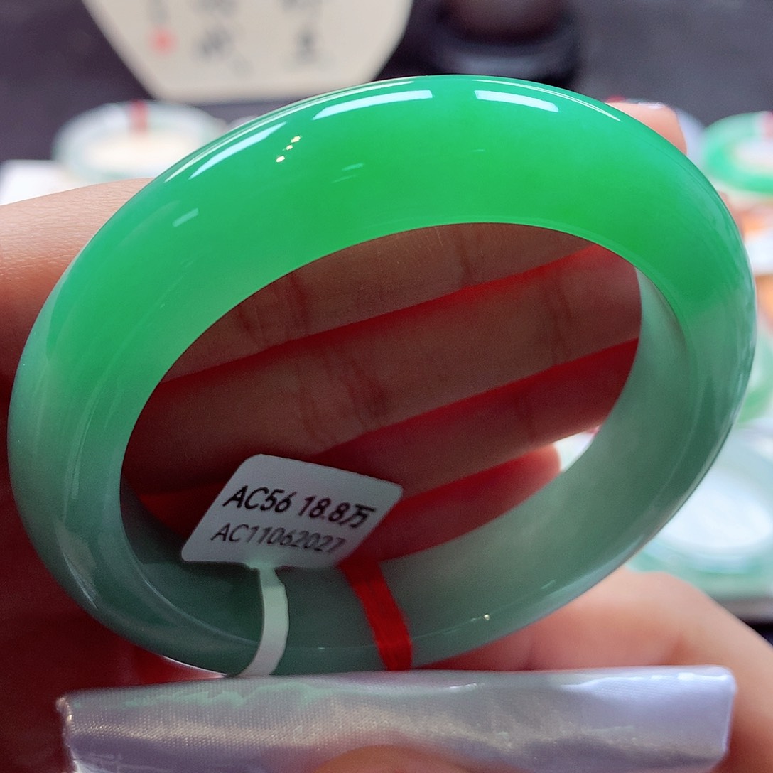 翡翠手镯未镶嵌9号正圈77（毕业镯）