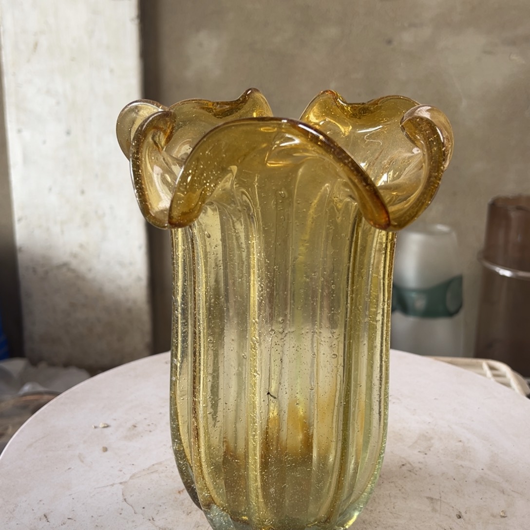 弘扬琉璃花器微瑕高度25