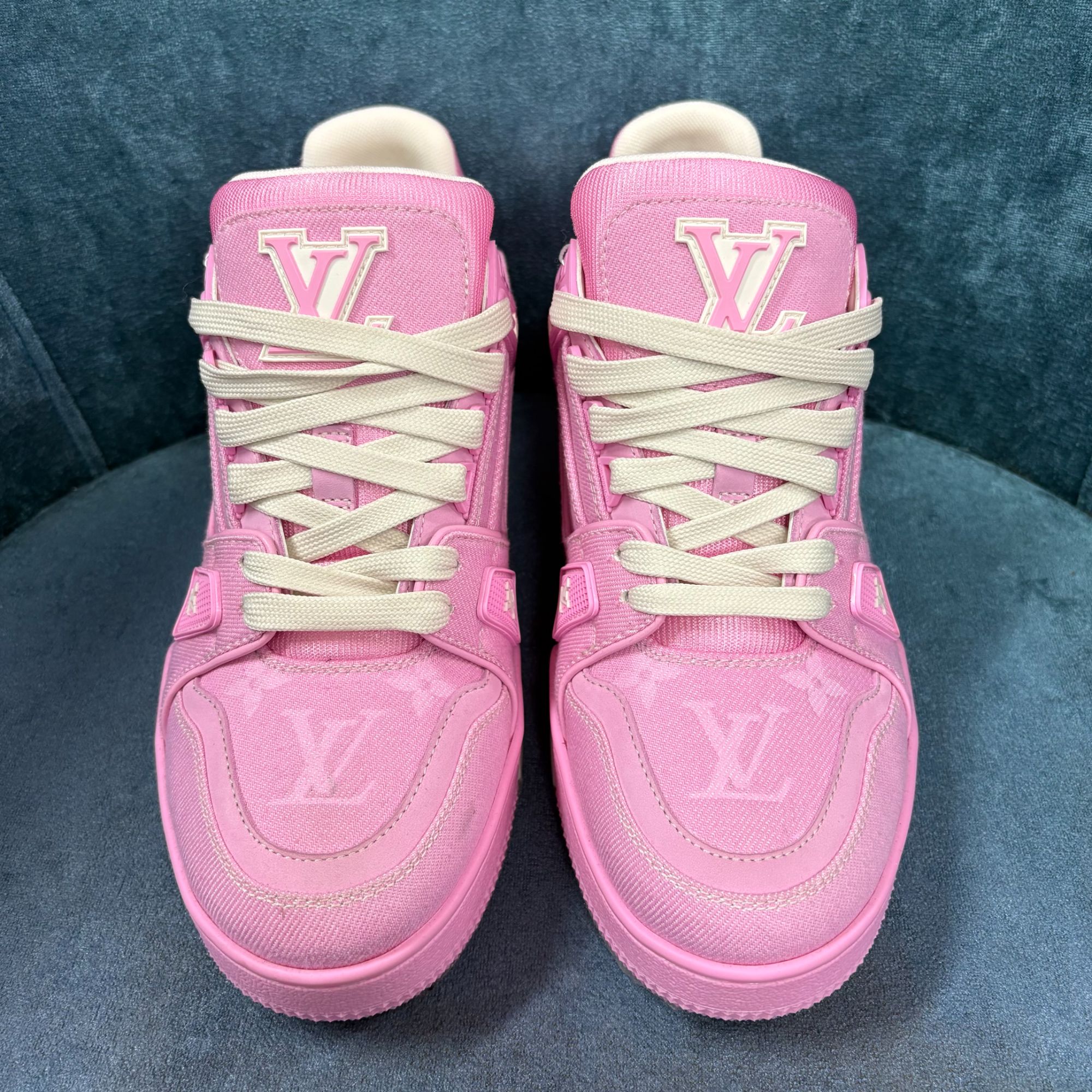 未使用 LouisVuitton/路易威登 25年新款粉牛仔印花奢鞋