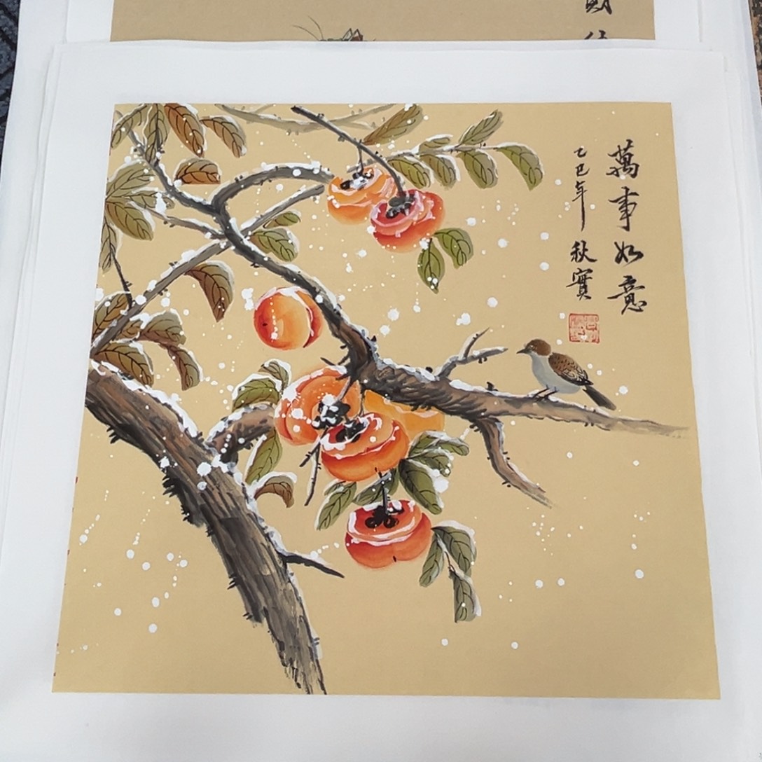 国画三尺斗方花鸟