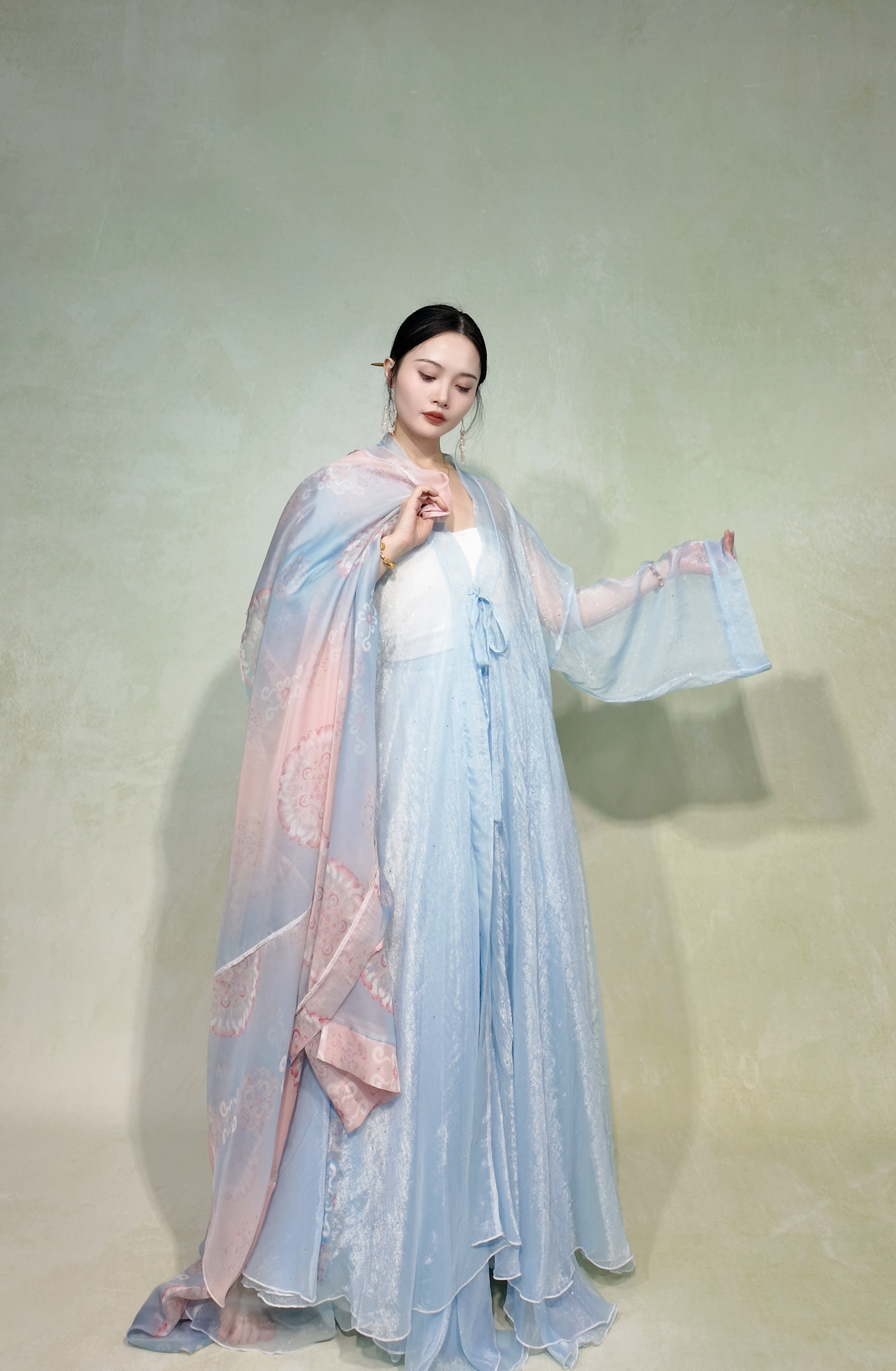 「星蓝」闪耀系列蓝色大摆纱衣 国风舞蹈服椰楼国风穿搭椰雨青竹