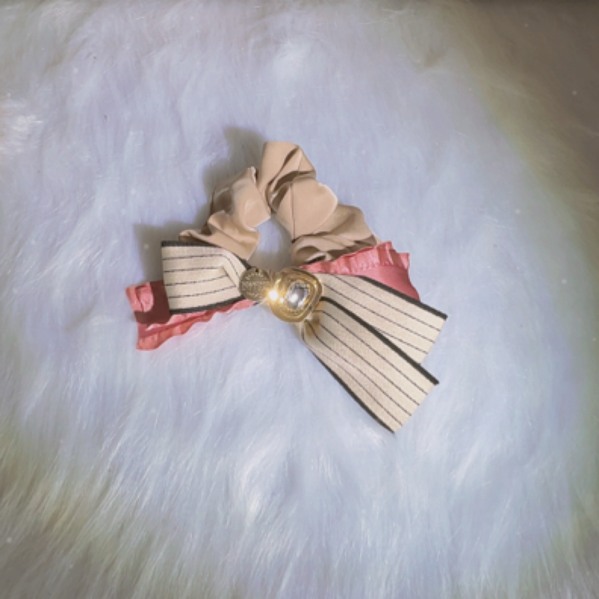 新款气质发圈双层蝴蝶结轻奢高级感小香风发圈女秋冬款发饰