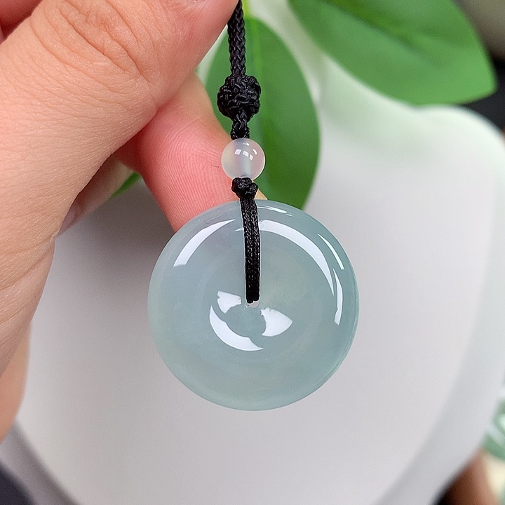 翡翠未镶嵌颈饰平安扣 24.9x5.6mm