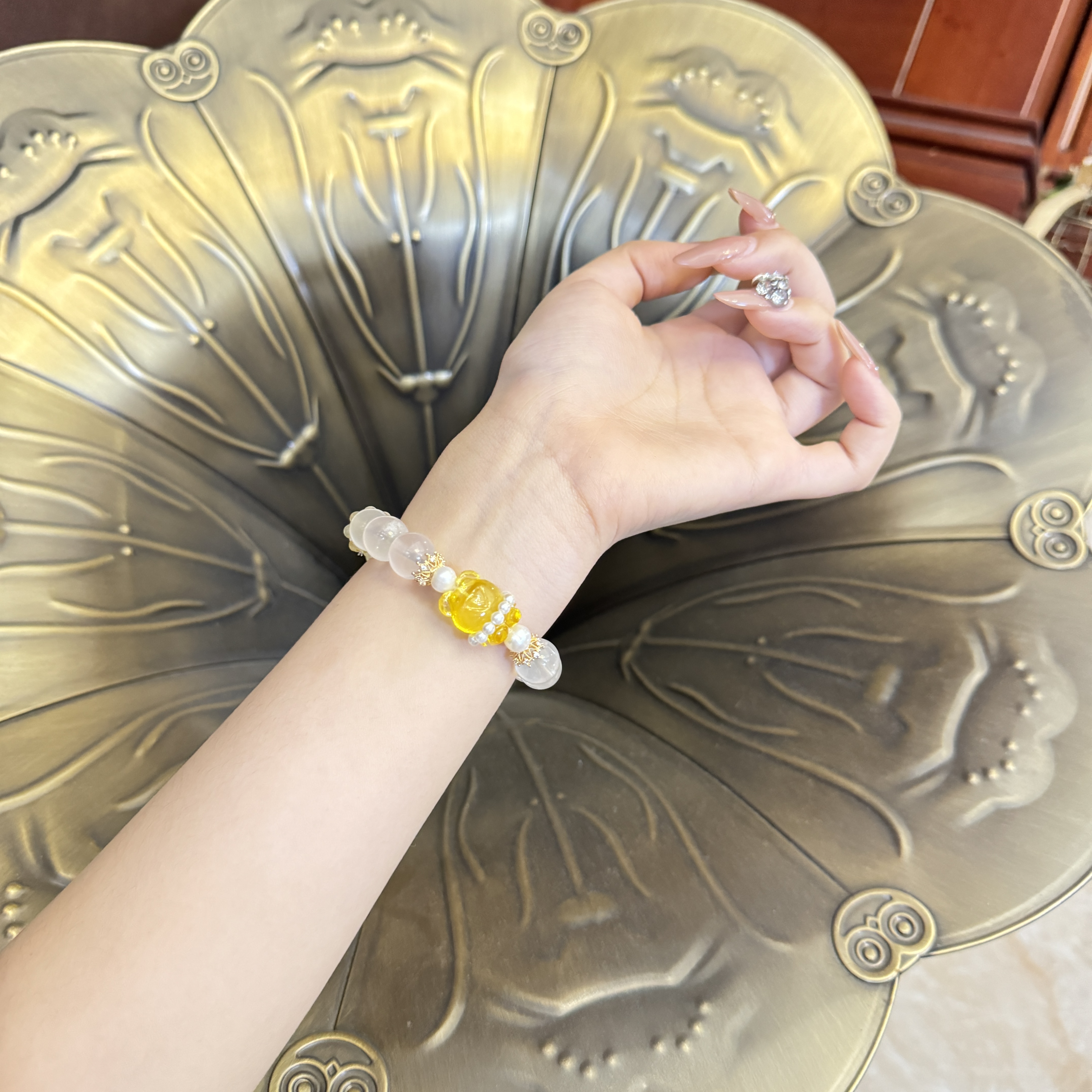 源源手作*甜梦小熊手串