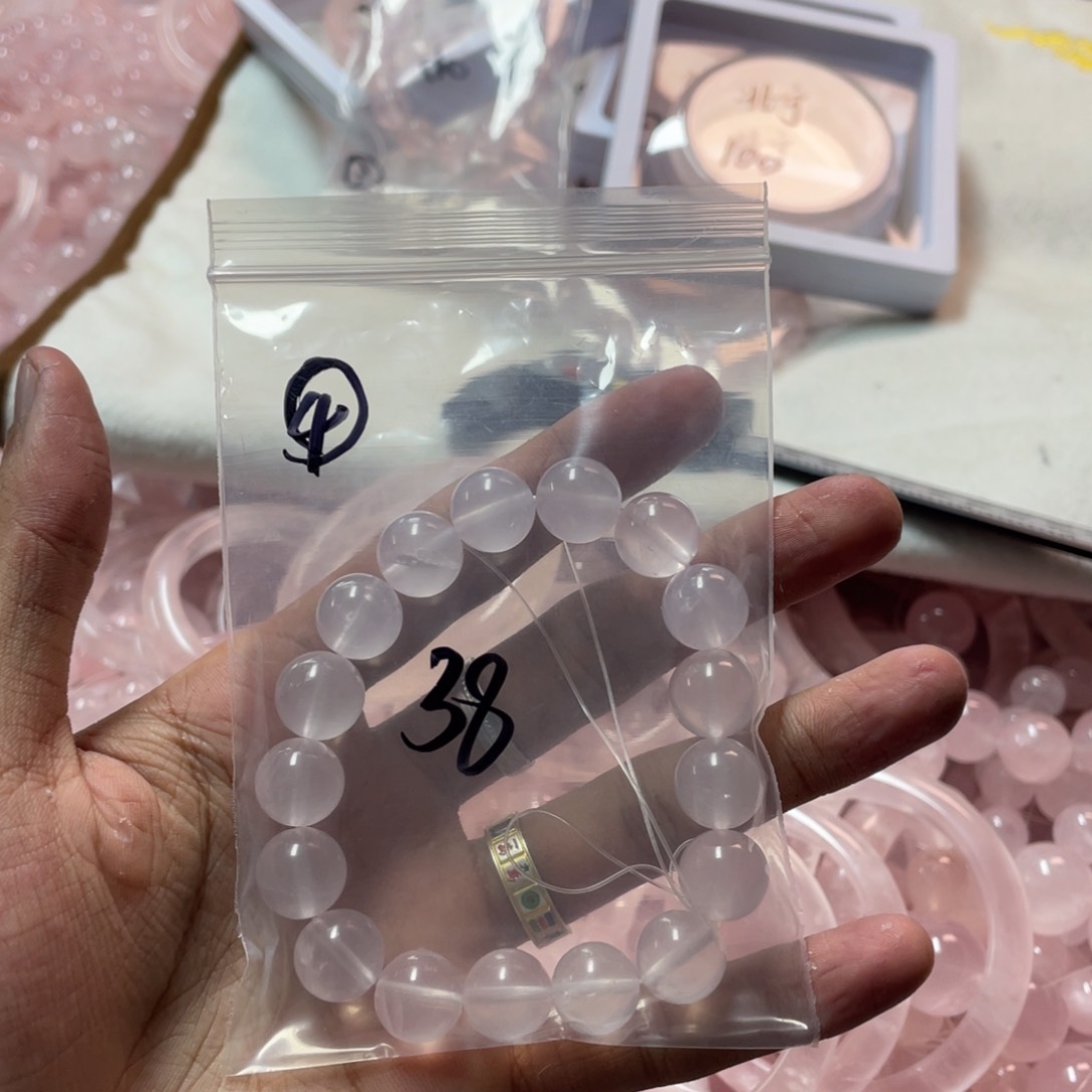 水晶天然莫粉手串4未镶嵌