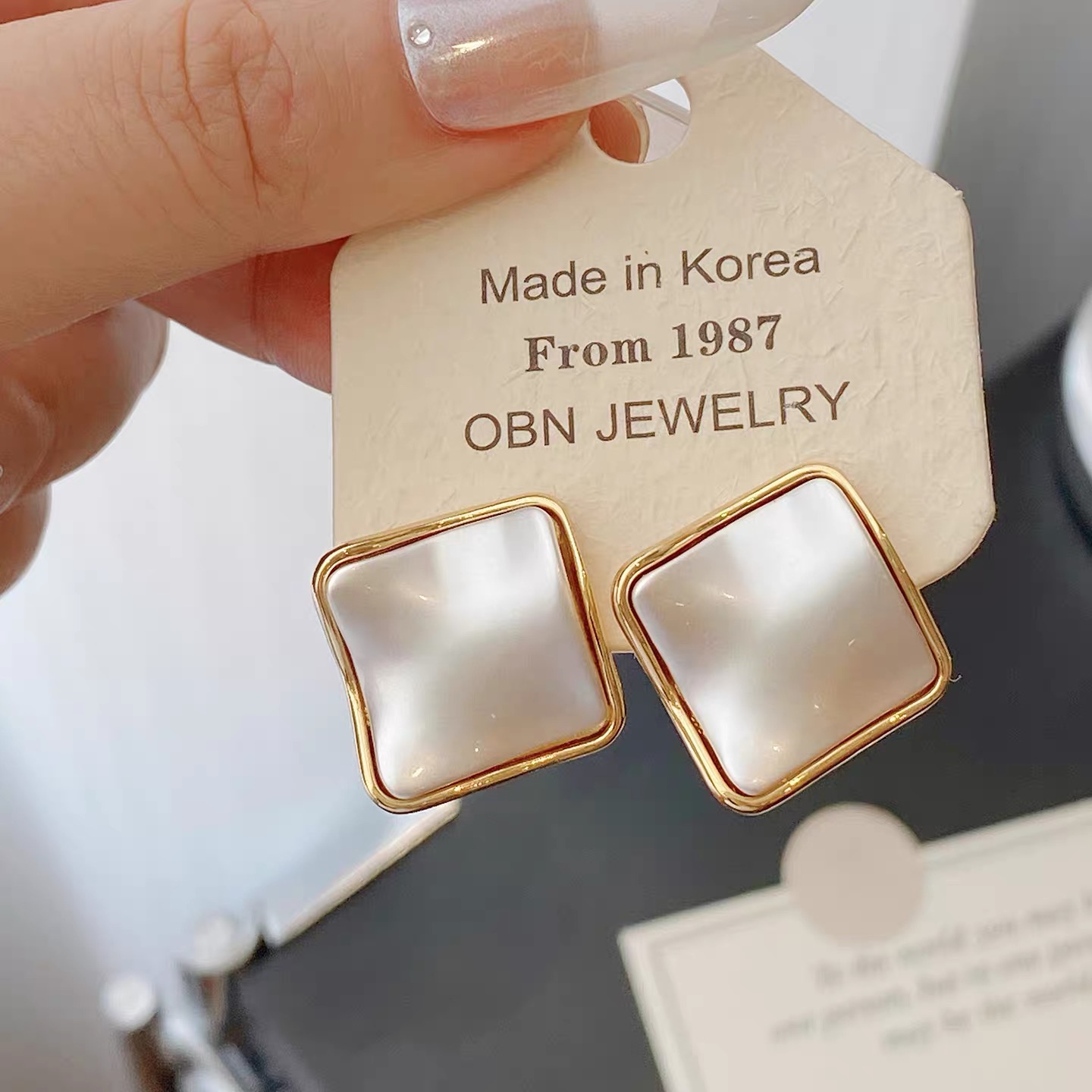 铜合金耳饰 小众设计高级感几何菱形耳钉百搭冷淡风耳环3270