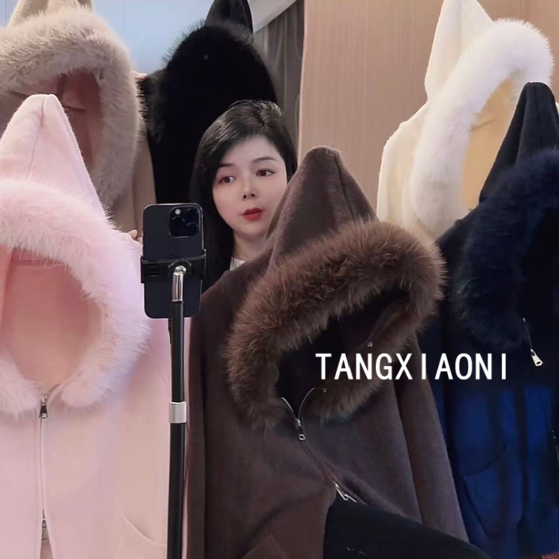 3店 四色 【摩卡泡芙】高品质毛毛草草口袋针织上衣潮牌女装