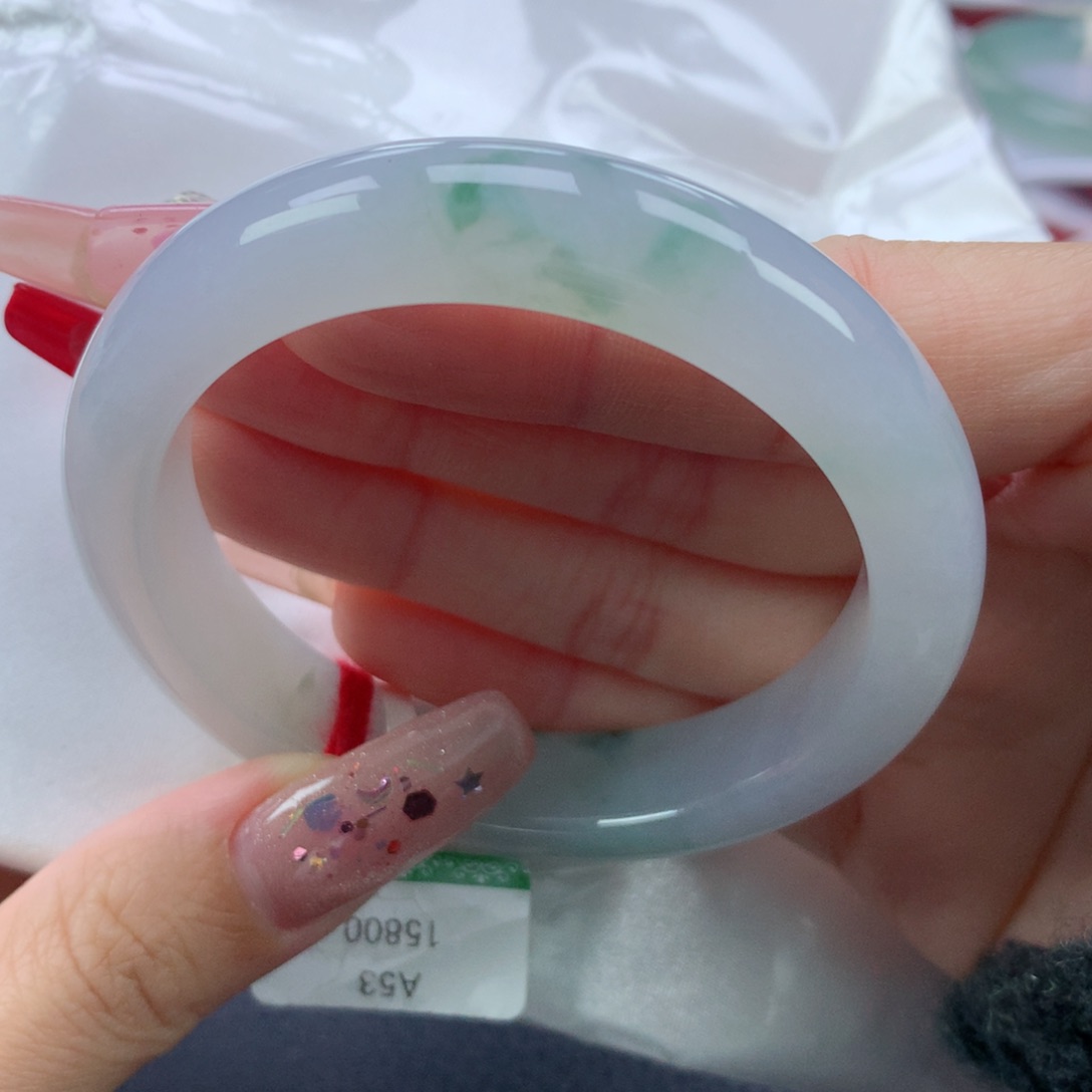 翡翠手镯未镶嵌53.9正圈