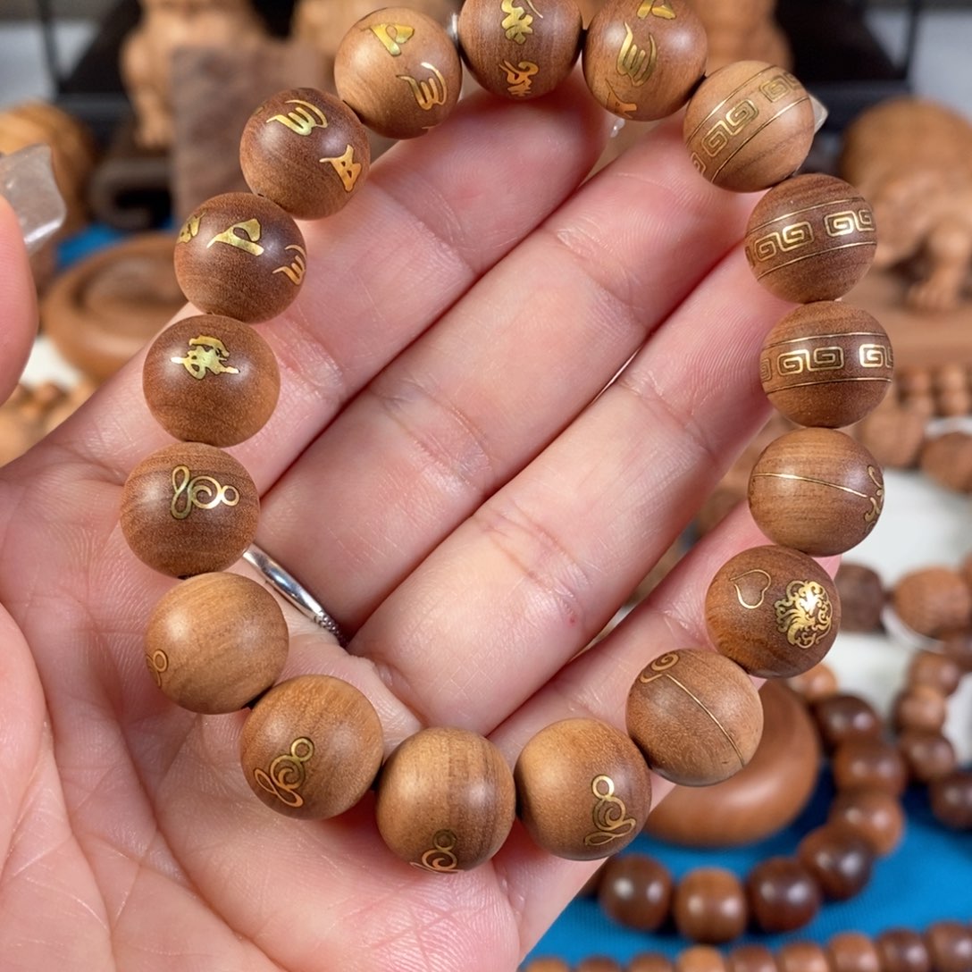 檀香木手串/手链太****了老山檀香横纹黑肉沉水1.2