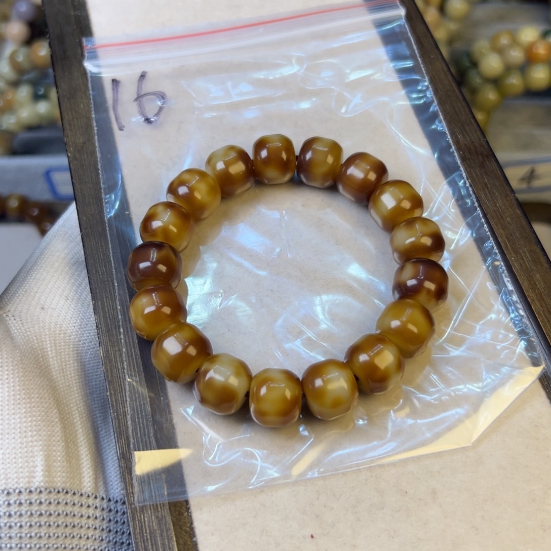 菩提根/象牙果手串16号虎皮汉堡卡14
