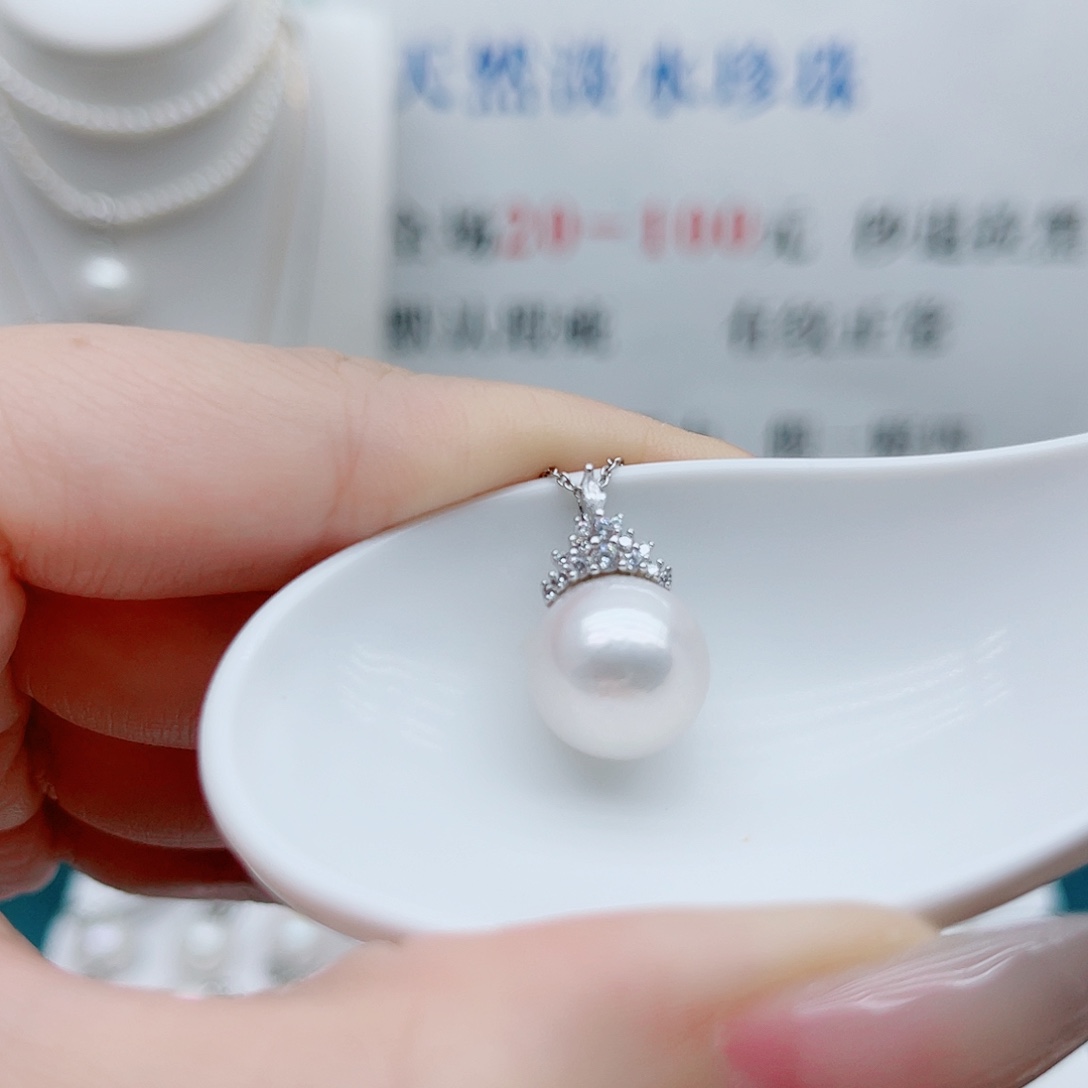 吊坠(不含链)银S925镶嵌淡水珍珠
