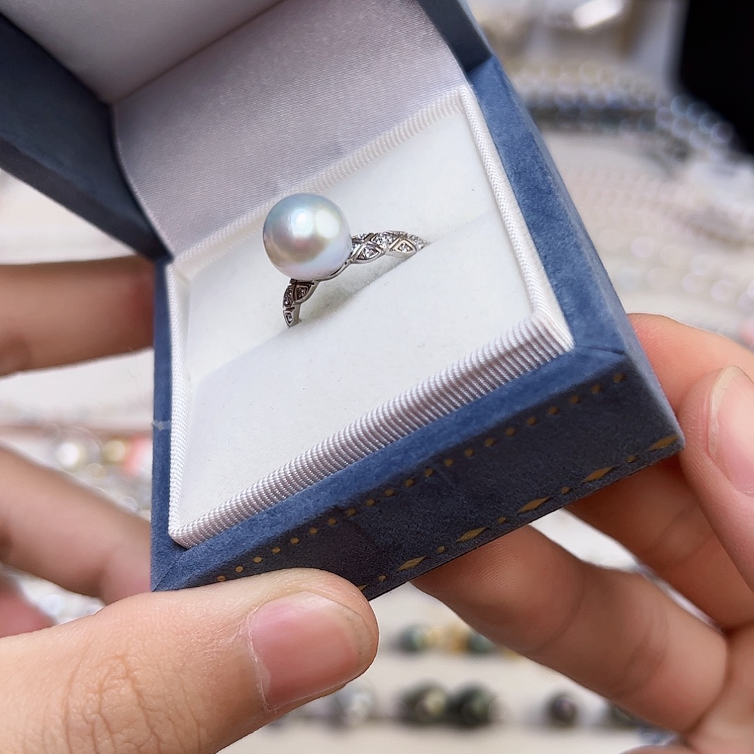海水珍珠戒指银S925镶嵌