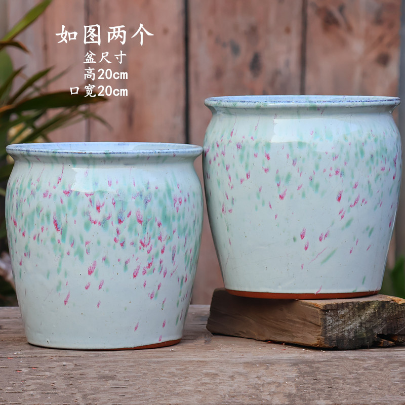 大口径透气粗陶花盆多肉绿植三角梅创意陶瓷盆栽家用