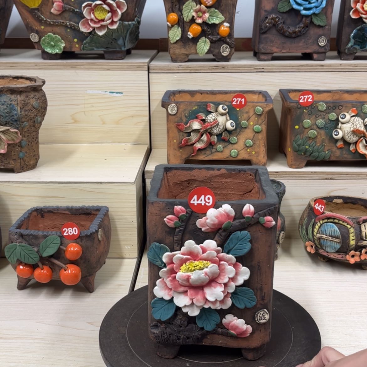 【闪购商品】紫砂花盆449号内口12×12脚高19