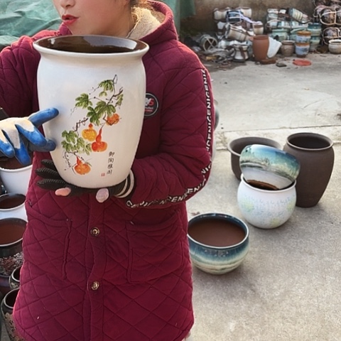 口20高26瑕疵盆子 